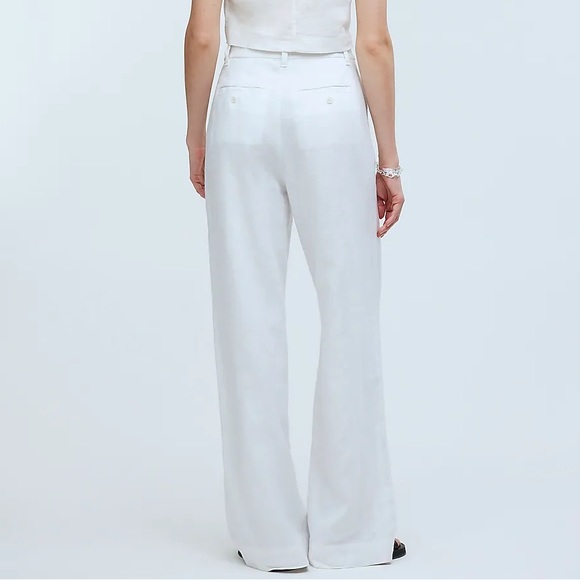 NWT Madewell White The Harlow Wide-Leg Pant in 100% Linen - Picture 3 of 11
